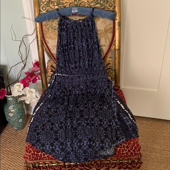 FREE PEOPLE MID SUMMERS DAY DRESS GORGEOUS BLUES - Picture 3 of 6